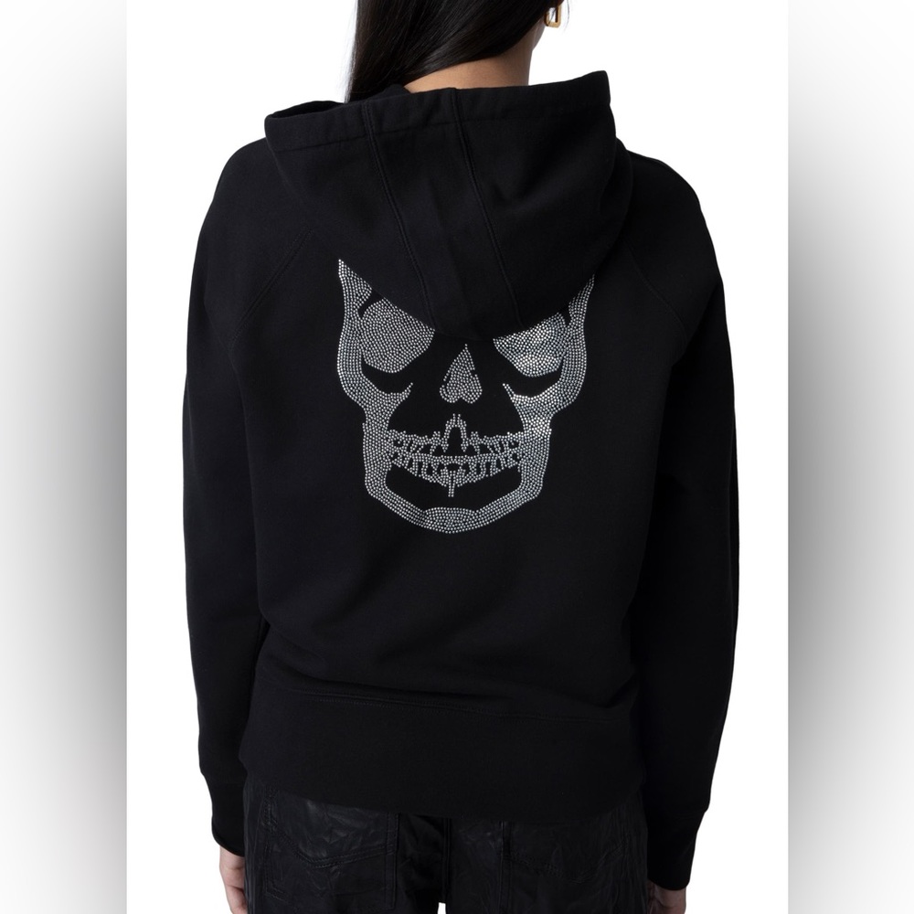 Zadig & Voltaire Skull Back Print Hoodie Jacket XS
